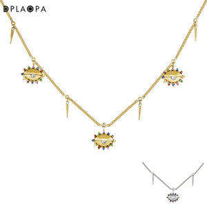 DPLAOPA Eye Motifs Necklace Choker Long Chain Women Jewelry
