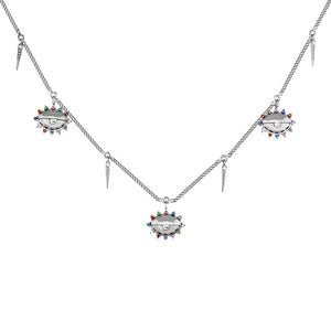 DPLAOPA Eye Motifs Necklace Choker Long Chain Women Jewelry