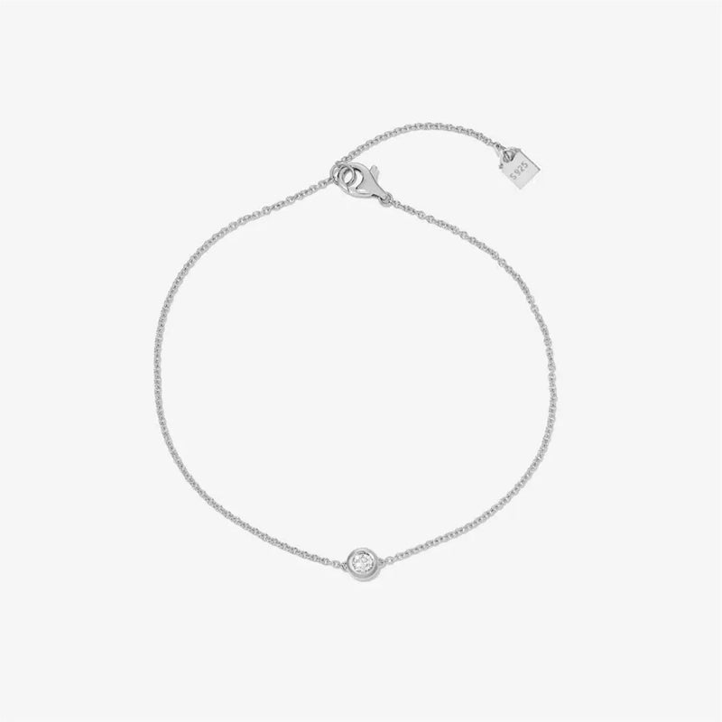 925 Silver Zircon Charm Bracelet CZ Fine Jewelry Wedding