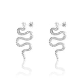 925 Silver Plated Wedding Earrings Crystal Gun Piercing