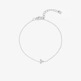 DPLAOPA 925 Silver Zircon CZ 3 Charm Lutos Chain Bracelet Women Jewelry