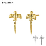 DPLAOPA 925 Silver Bird Motif Earrings Wedding Jewelry