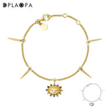 925 Silver Rainbow CZ Eye Motif Bracelet for Women