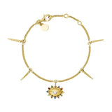 925 Silver Rainbow CZ Eye Motif Bracelet for Women