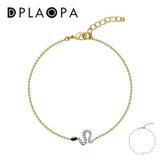 925 Silver Snake Rope Chain Bracelet Crystal CZ Women Fine Jewelry