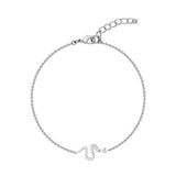 925 Silver Snake Rope Chain Bracelet Crystal CZ Women Fine Jewelry