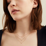 925 Silver Trillion CZ Zircon Necklace Women Coins Jewelry