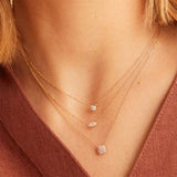 925 Silver Trillion CZ Zircon Necklace Women Coins Jewelry