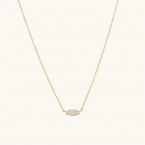 925 Silver Trillion CZ Zircon Necklace Women Coins Jewelry
