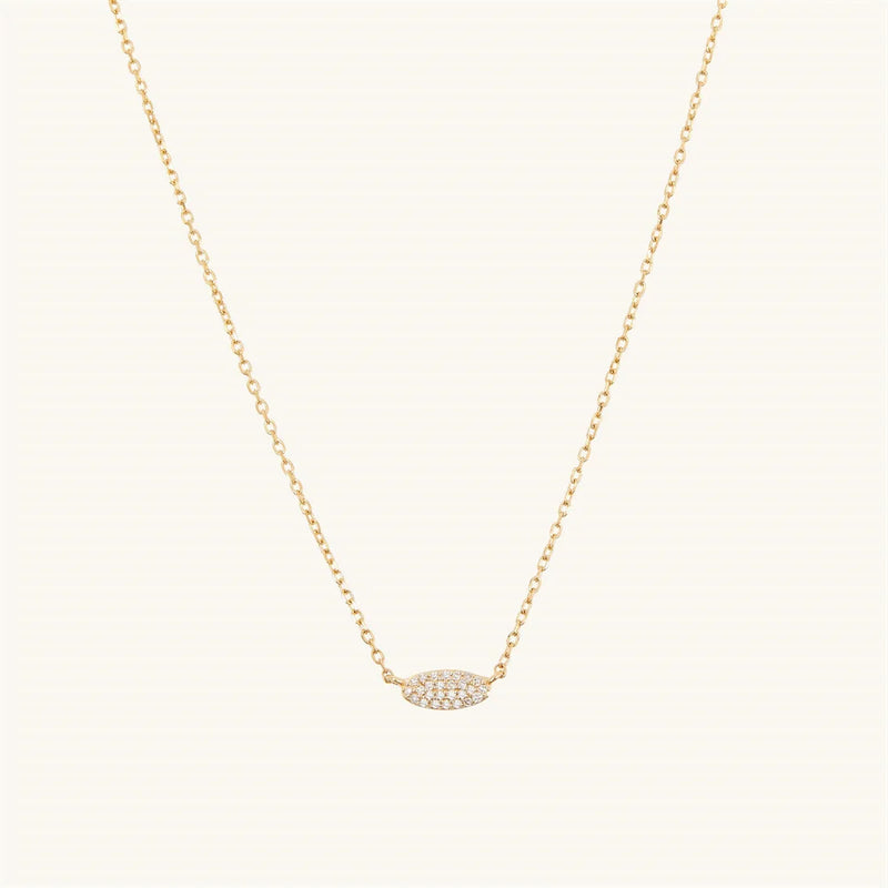 925 Silver Trillion CZ Zircon Necklace Women Coins Jewelry