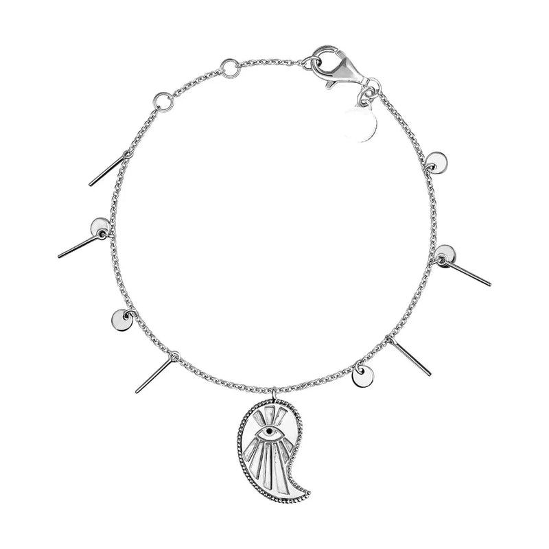 DPLAOPA Leaf Charm Bracelet with Silver Pendants for Women