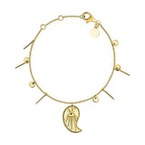 DPLAOPA Leaf Charm Bracelet with Silver Pendants for Women