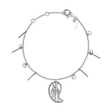 DPLAOPA Leaf Charm Bracelet with Silver Pendants for Women