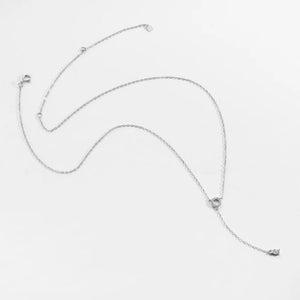 925 Silver Circle Pendant Necklace Clear CZ Zircon Spring Wedding Jewelry
