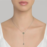 925 Silver Circle Pendant Necklace Clear CZ Zircon Spring Wedding Jewelry