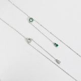 925 Silver Circle Pendant Necklace Clear CZ Zircon Spring Wedding Jewelry