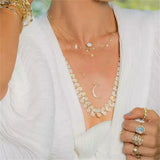 925 Silver MAMA Zircon CZ Necklace Chain Women Choker Collar
