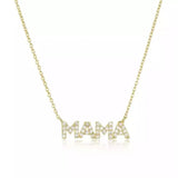 925 Silver MAMA Zircon CZ Necklace Chain Women Choker Collar