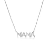 925 Silver MAMA Zircon CZ Necklace Chain Women Choker Collar
