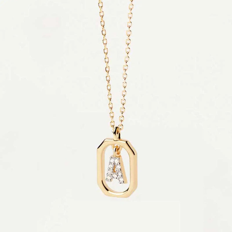 925 Silver Letter Pendant Necklace Choker for Women Summer