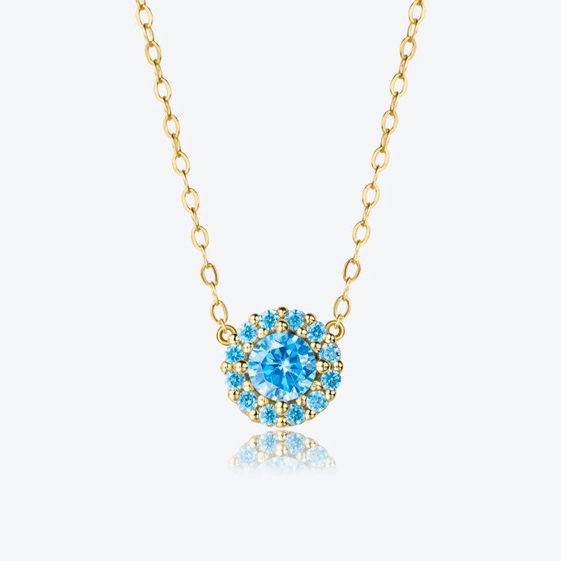 DPLAOPA 925 Silver Rainbow CZ Flower Pendant Red Jewels