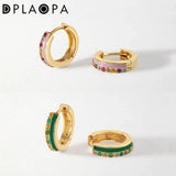 DPLAOPA 925 Silver Single Hoops Enamel Piercing Clips Earrings