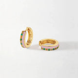 DPLAOPA 925 Silver Single Hoops Enamel Piercing Clips Earrings