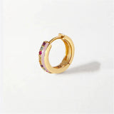 DPLAOPA 925 Silver Single Hoops Enamel Piercing Clips Earrings