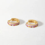 DPLAOPA 925 Silver Single Hoops Enamel Piercing Clips Earrings