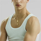 925 Silver Three Cross Necklace Long Chain Fine Jewelry