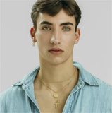 925 Silver Three Cross Necklace Long Chain Fine Jewelry