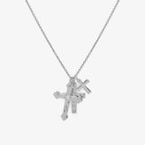 925 Silver Three Cross Necklace Long Chain Fine Jewelry