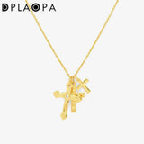 925 Silver Three Cross Necklace Long Chain Fine Jewelry