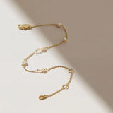DPLAOPA Silver Bracelet with Pearls & Cubic Zirconia