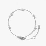 DPLAOPA Silver Bracelet with Pearls & Cubic Zirconia