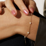 DPLAOPA Silver Bracelet with Pearls & Cubic Zirconia