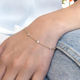Recycled Silver Bracelet with Zircon CZ Charm
