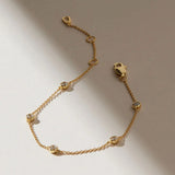 Recycled Silver Bracelet with Zircon CZ Charm