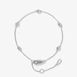 Recycled Silver Bracelet with Zircon CZ Charm