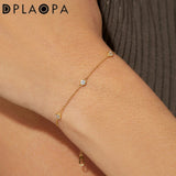 Recycled Silver Bracelet with Zircon CZ Charm