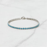 DPLAOPA Recycled Silver Turquoise Tennis Bracelet Minimalist Gift