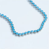 DPLAOPA Recycled Silver Turquoise Tennis Bracelet Minimalist Gift