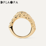 925 Silver 18k Geometric Ring Women Fine Jewelry Punk