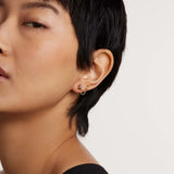 925 Silver Rainbow Chain Stud Earring Rock Punk Jewelry