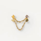 925 Silver Rainbow Chain Stud Earring Rock Punk Jewelry
