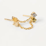 925 Silver Rainbow Chain Stud Earring Rock Punk Jewelry