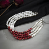 Blood Pattern Pearl Necklace PUNK Multi-layer Short Necklace