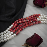 Blood Pattern Pearl Necklace PUNK Multi-layer Short Necklace