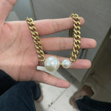 Metal Pearl Pandant Necklace for Women