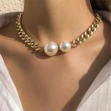 Metal Pearl Pandant Necklace for Women